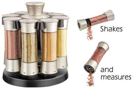 Fox Run KitchenArt Auto Measure Professional Carousel Spice Rack | Satin