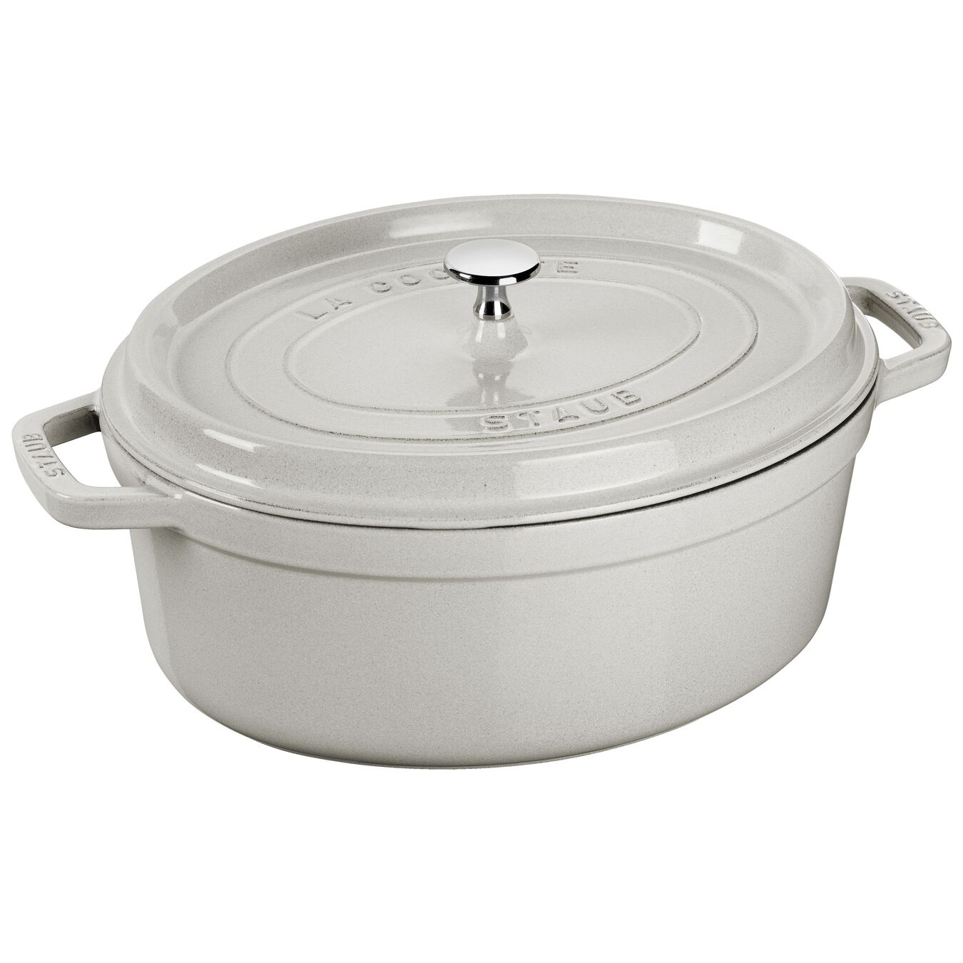 Staub 6.7L Oval Cast Iron Cocotte | White Truffle