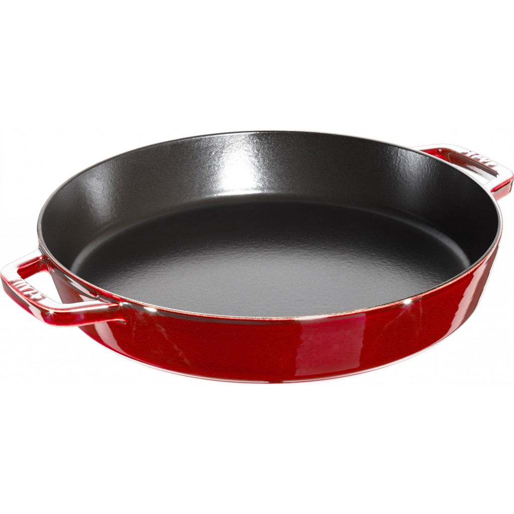 Staub 13\" Cast Iron Paella Pan - Cherry