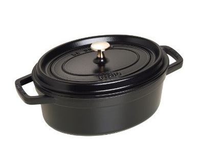 Staub 3.25qt Oval Cast Iron Cocotte - Black