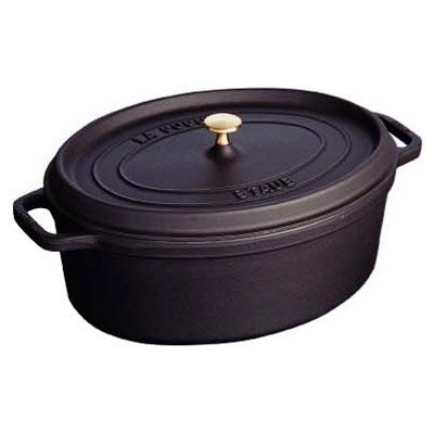 Staub 4.25qt Oval Cast Iron Cocotte - Black