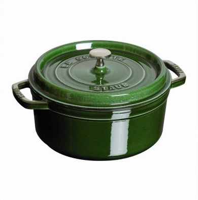 Staub 5qt Round Cast Iron Cocotte - Basil Green