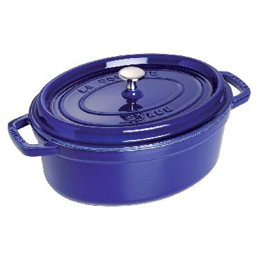 Staub 4.25qt Oval Cast Iron Cocotte - Dark Blue