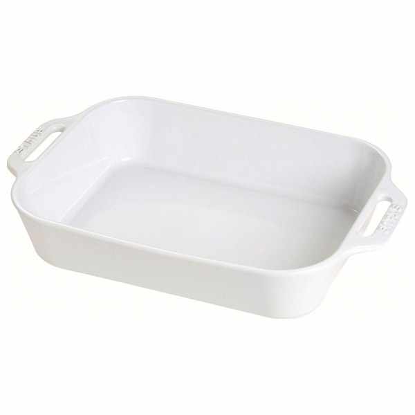 Staub Ceramic Rectangular Dish - White 2.3L