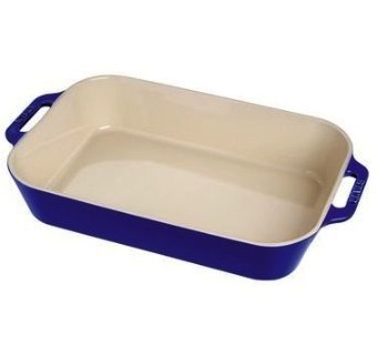 Staub Ceramic Rectangular Dish - Blue 2.3L