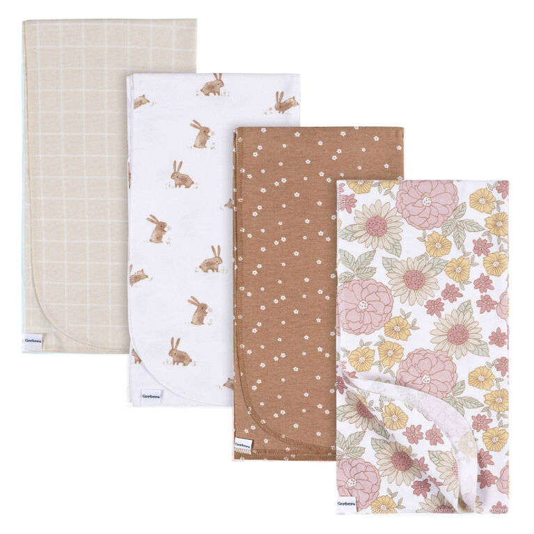 Gerber Flannel Receiving Blankets | 4 Pack | Retro Floral