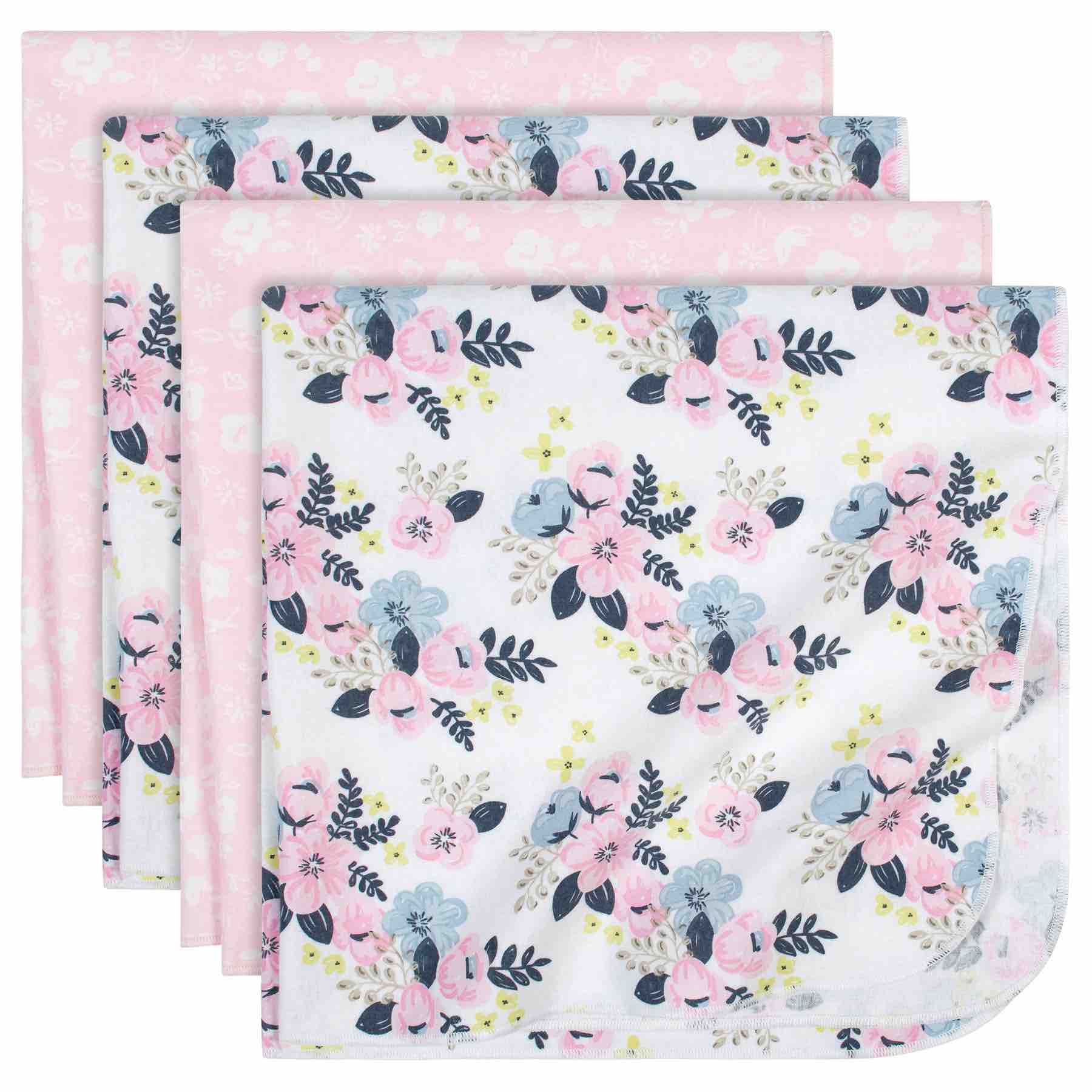 Just Born Receiving Blankets | 4pk | Flannel Floral