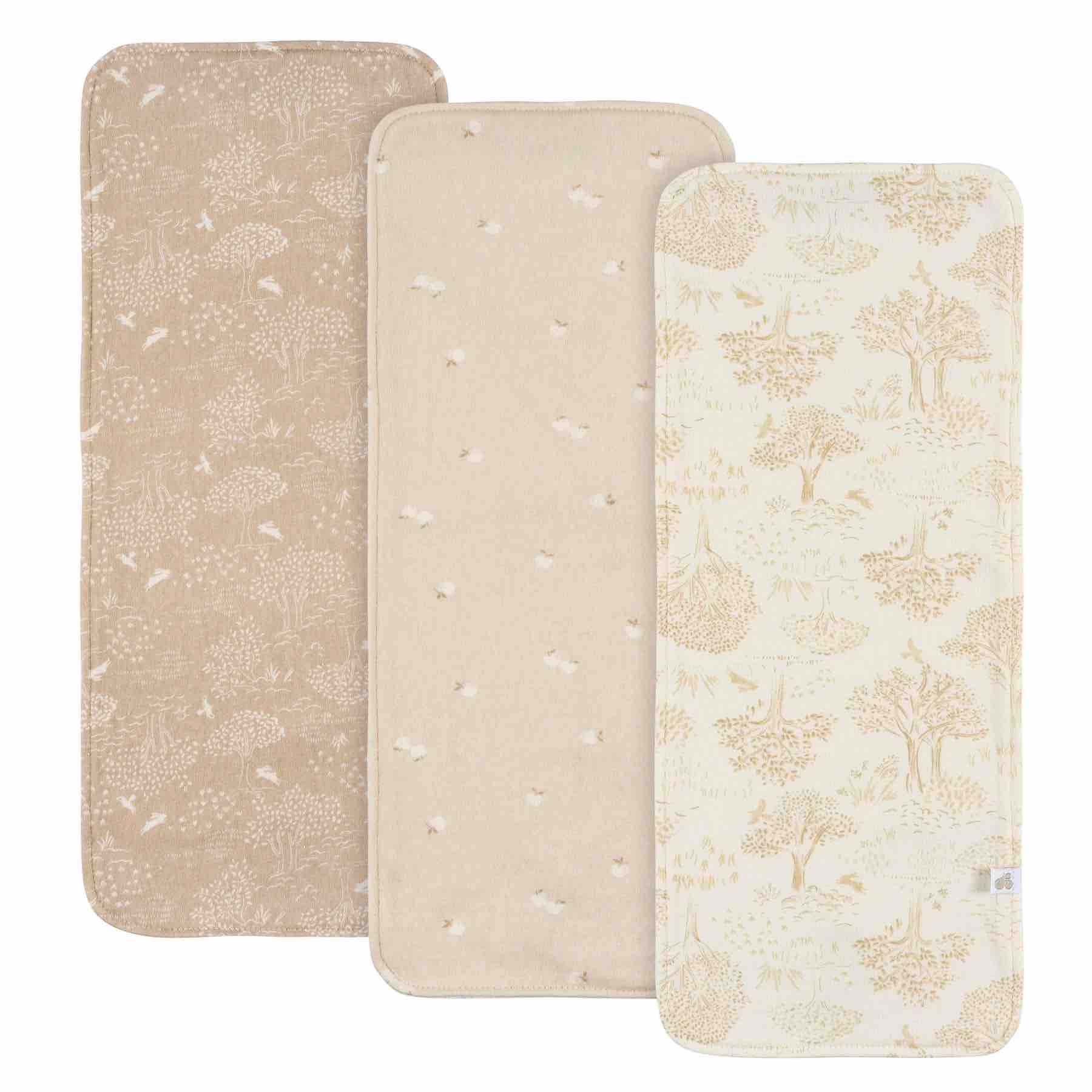 Just Born 3-Pack Burpcloths | Tan
