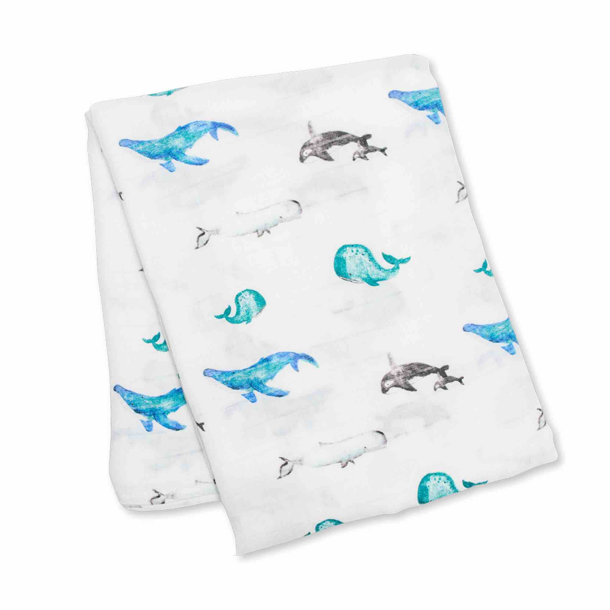 Lulujo Muslin Swaddle Wrap | Whales