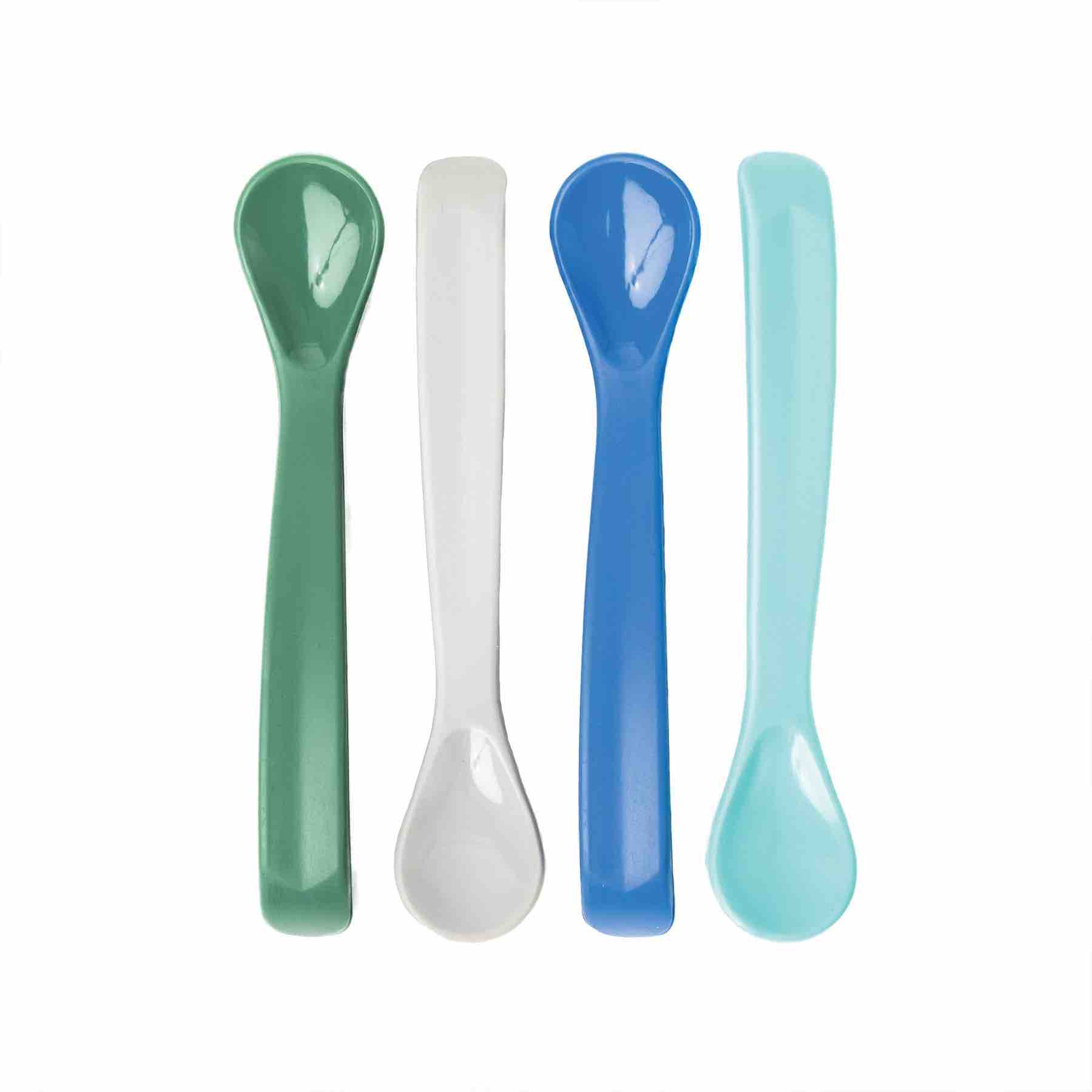 Tiny Twinkle Silicone Spoons | 4pk | Green Grey Blue
