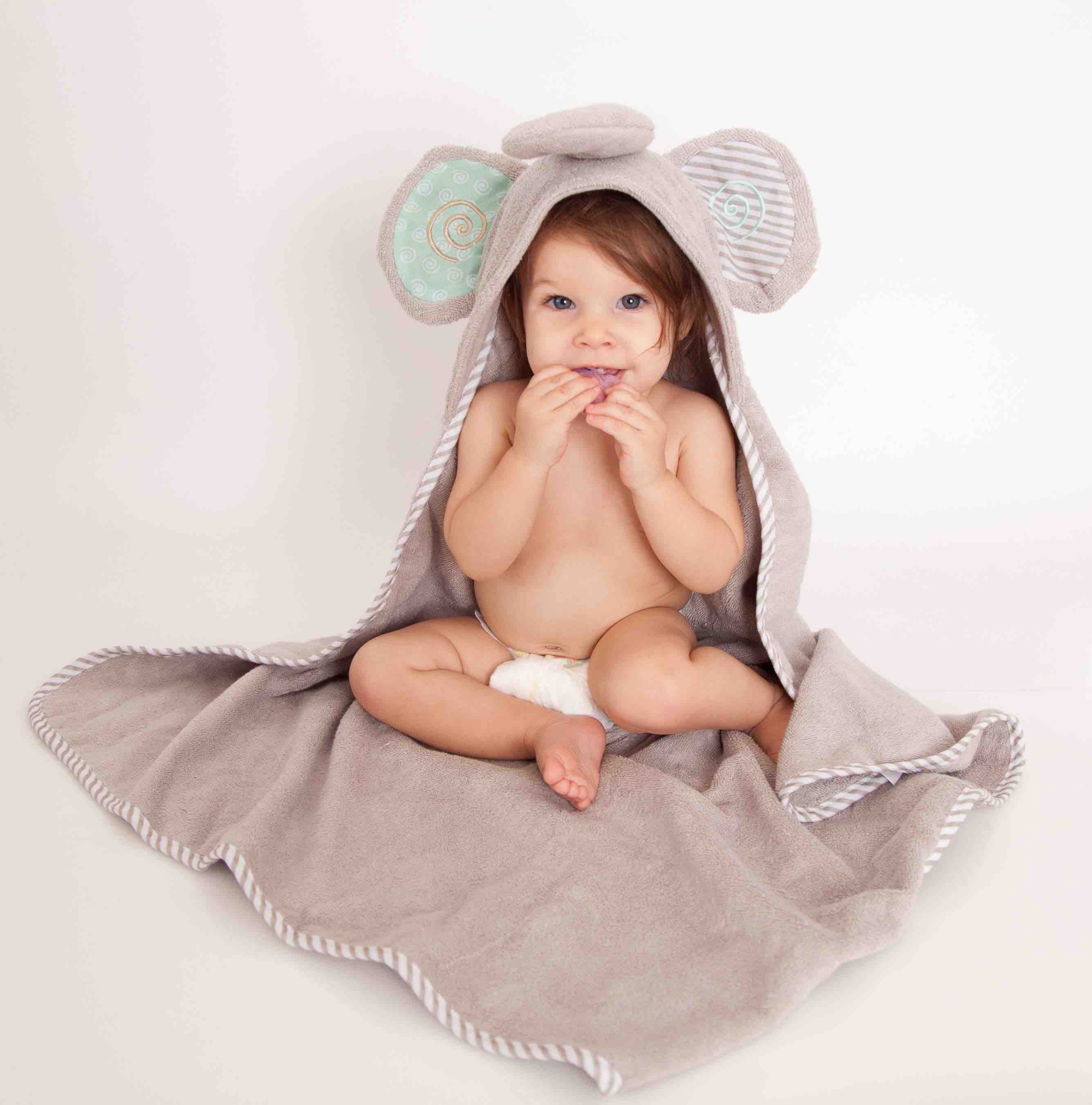 Hooded Baby Bath Towel | Elle the Elephant