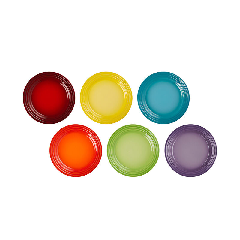 Le Creuset Rainbow Collection Appetizer Plates | Set of 6