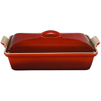 Le Creuset Heritage Rectangular Casserole with Lid 3.8L | Cerise