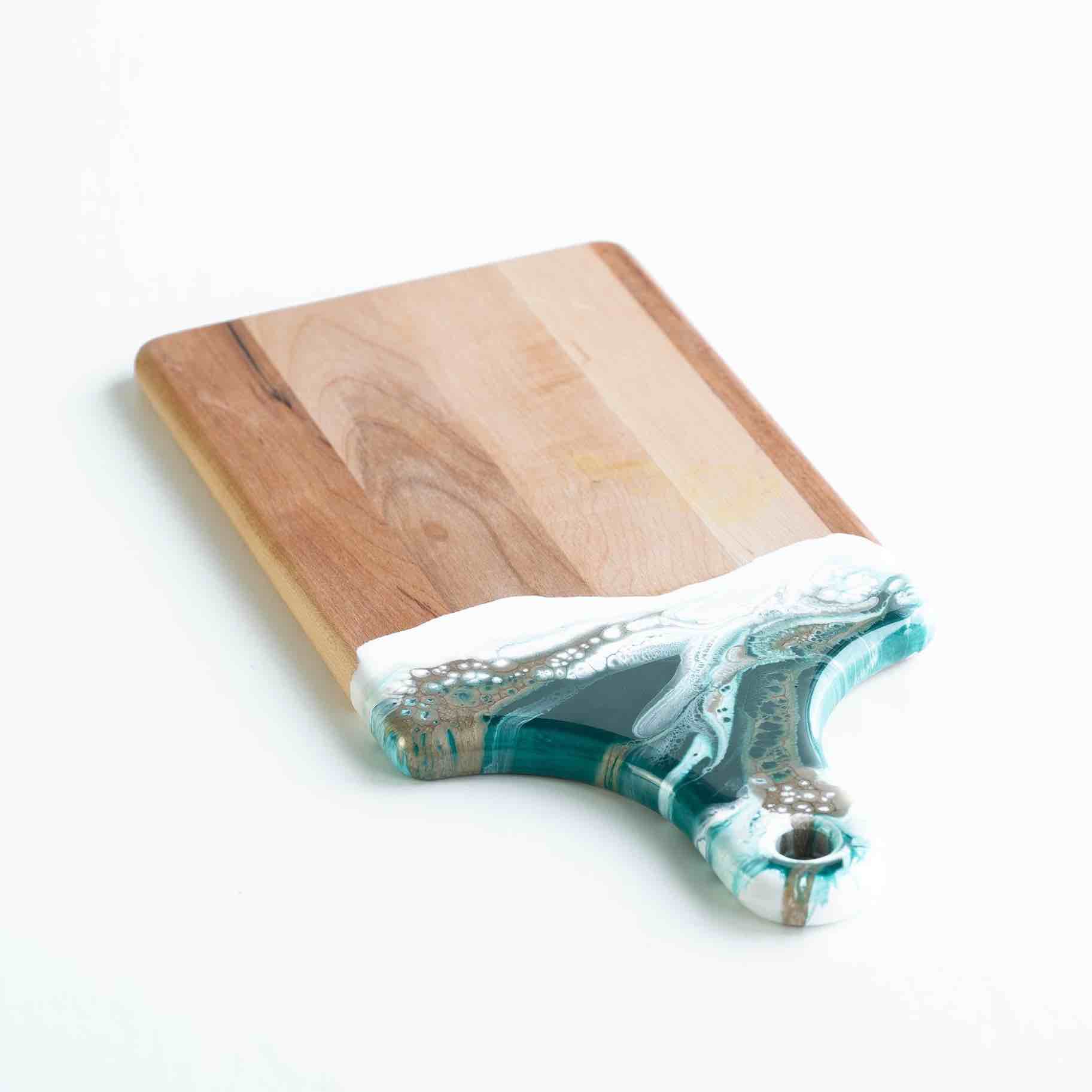 Lynn & Liana Cheeseboard with Dipped Handle | 7x14" | Emerald Je