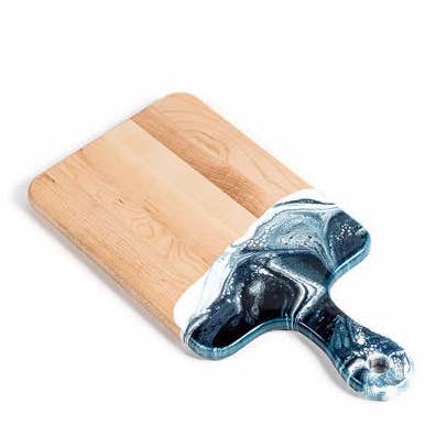 Lynn & Liana Cheeseboard with Dipped Handle | 8x16\" | Navy