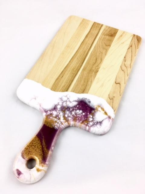 Lynn & Liana Cheeseboard with Dipped Handle | 8x16" | Raspberry
