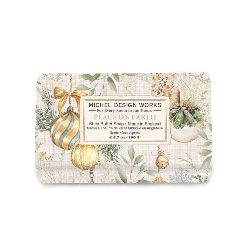 Michel Design Works Medium Bath Soap Bar | Peace on Earth