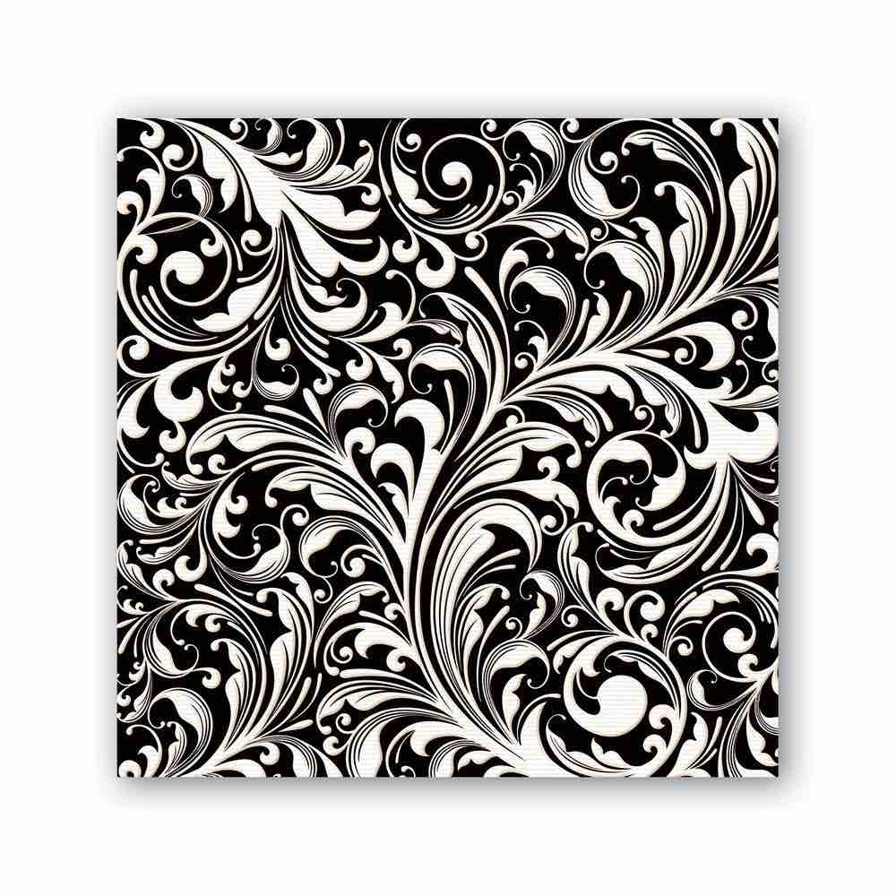 Michel Design Luncheon Napkins | Black Florentine