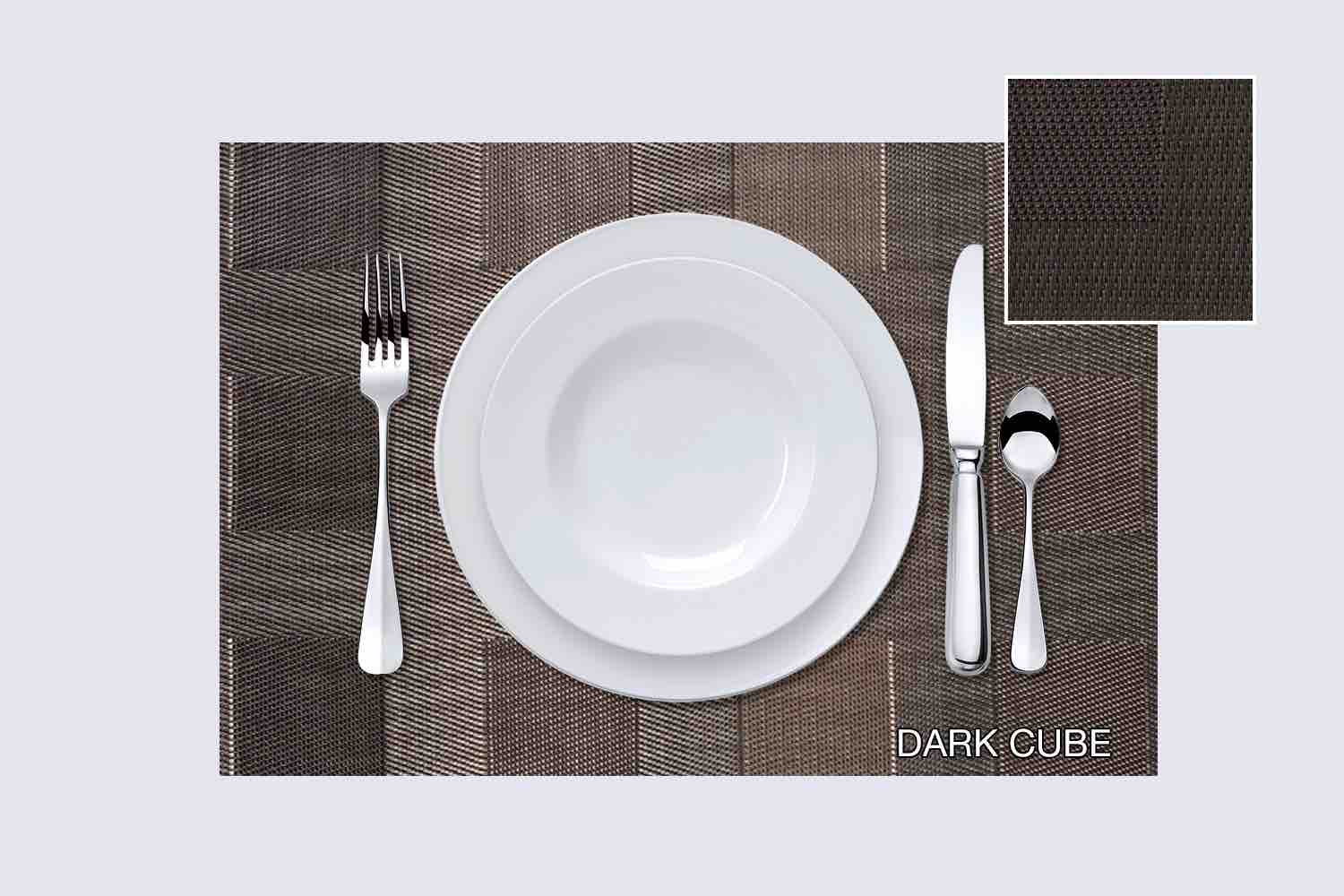 TATEhome Polyvinyl Placemat | Dark Cube