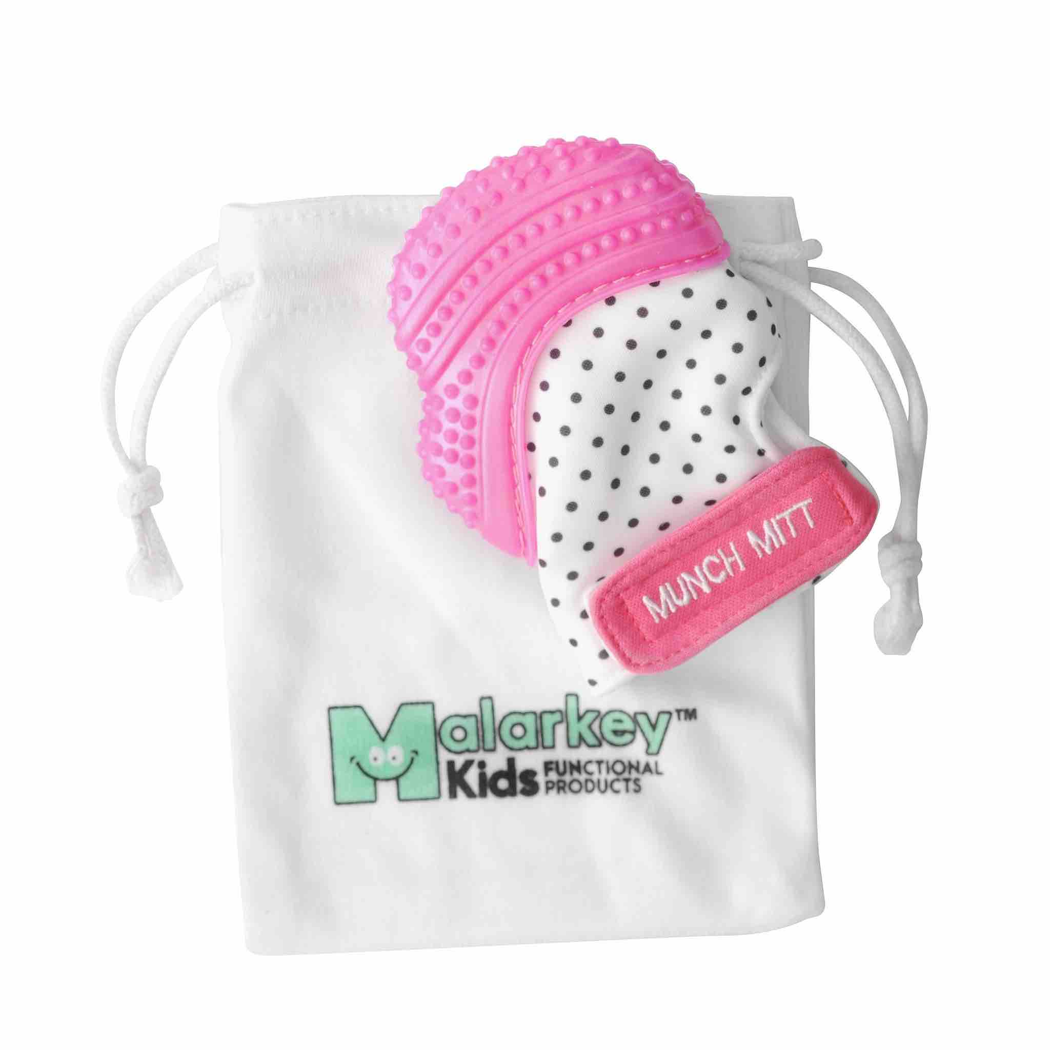 Munch Mitt | Pink Shimmer Polka Dots