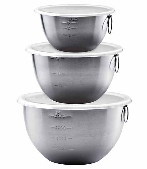Tovolo Steel Mixing Bowls with Lids | Set of 3