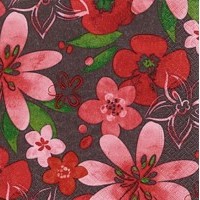 Cocktail Napkins | Marsala Flowers 20pk