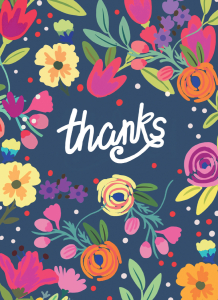 Thank You Card | Dark Blue Floral