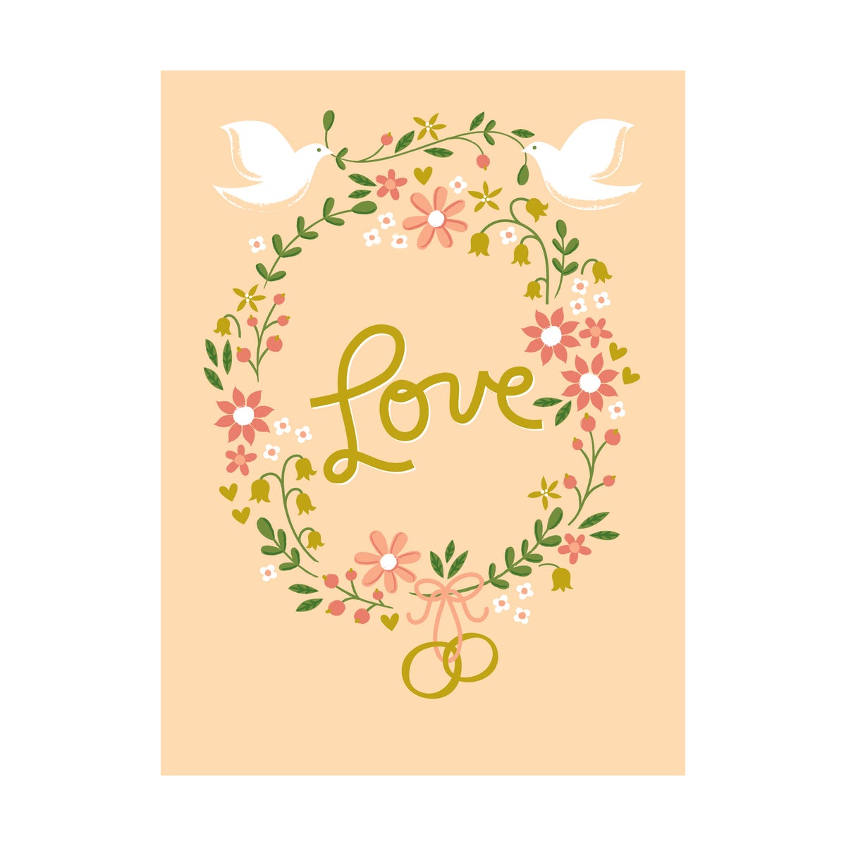 Wedding Card | Love Wedding Wreath