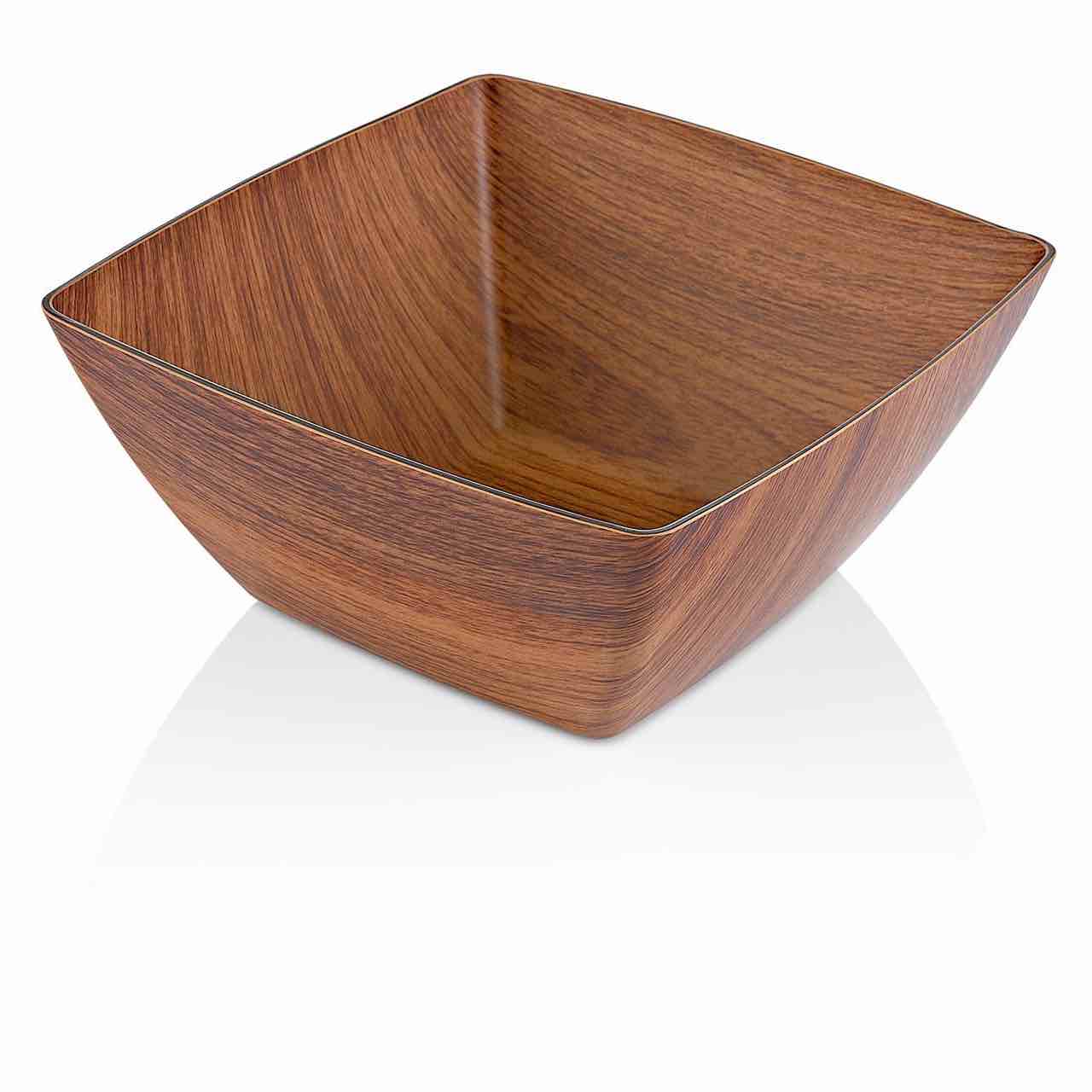 Faux Wood Square Serving Bowl | Salad Bowl