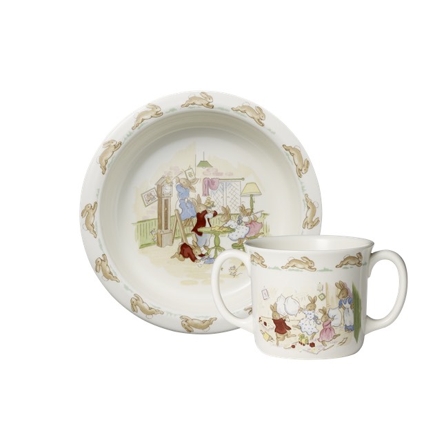 Bunnykins Baby Set | Baby Plate & 2 Handled Hug-a-Mug