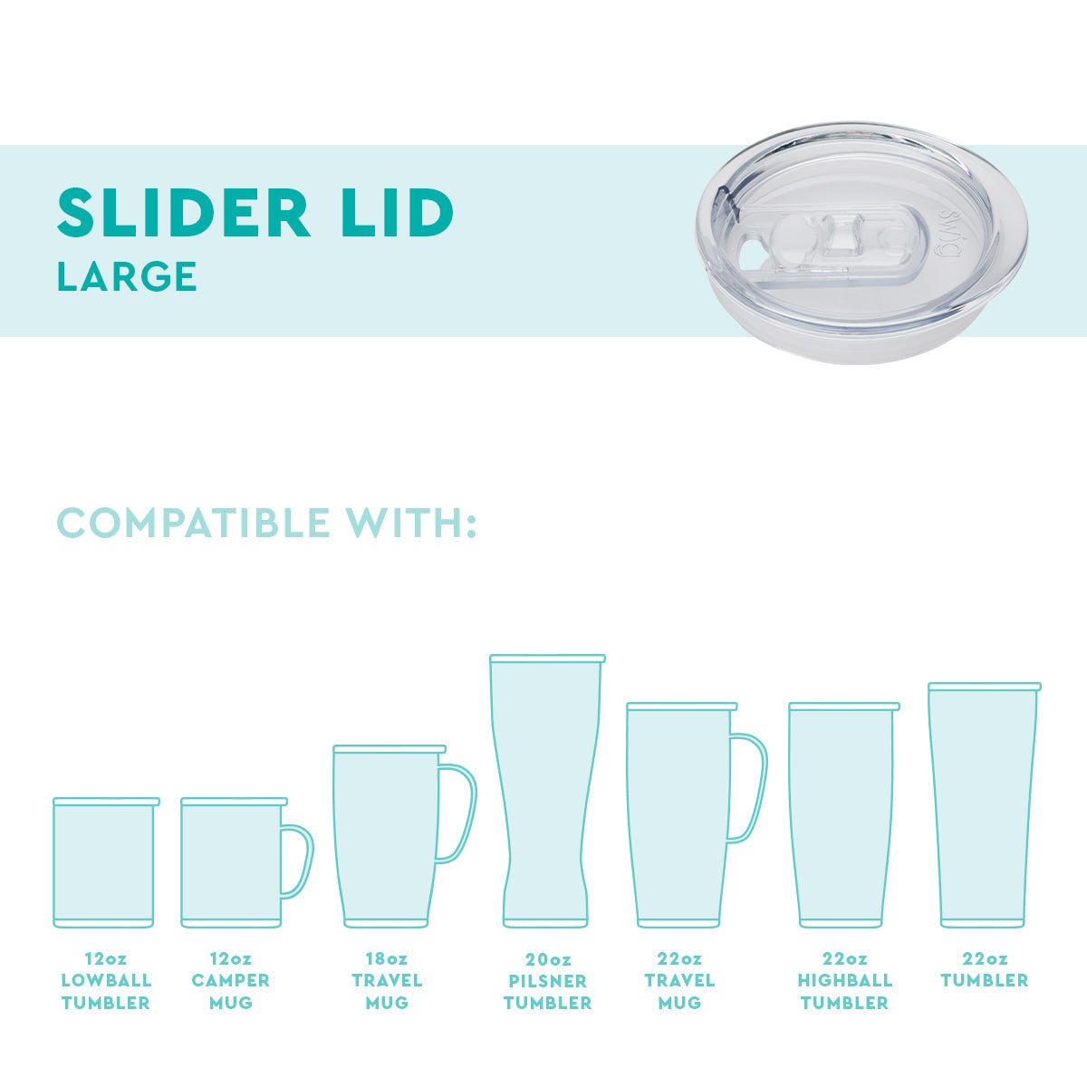 Swig Clear Slider Lid | Large