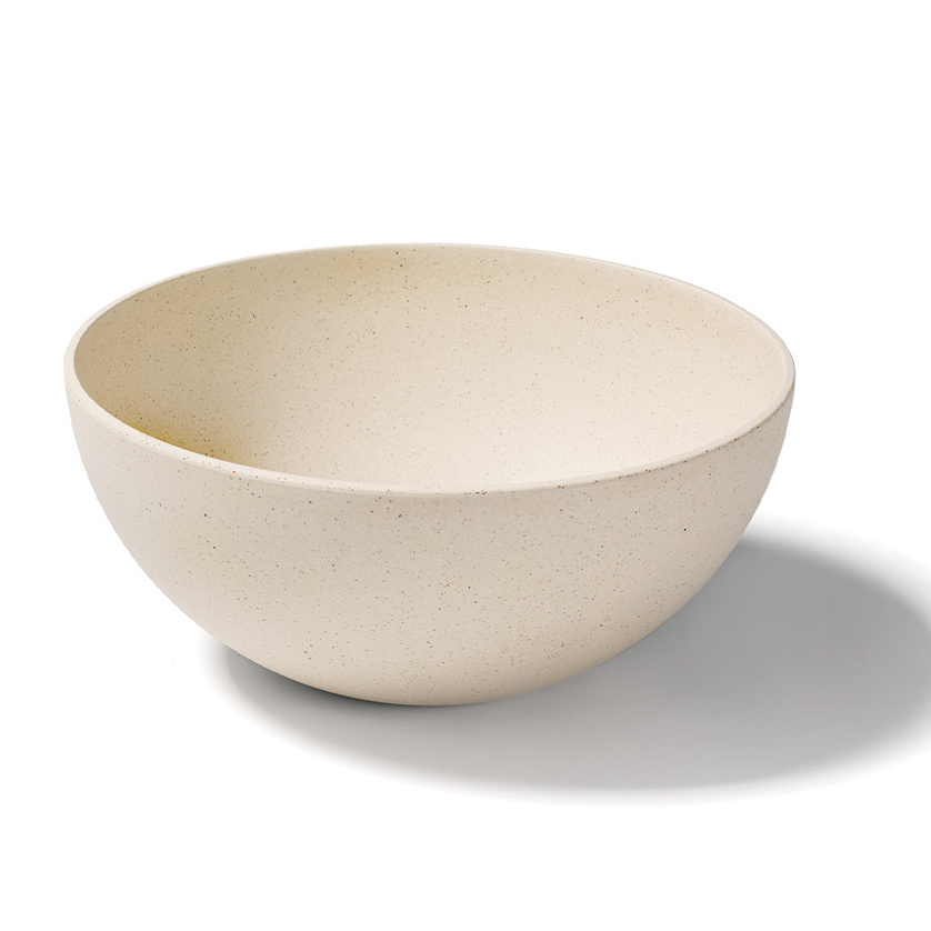 Ricardo 9.5" Cream Bamboo Serving Bowl | Salad Bowl