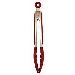 9" Silicone Tongs | Red