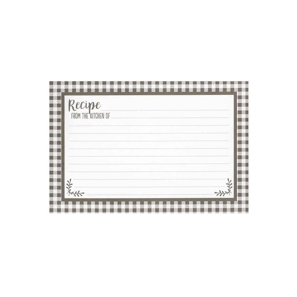 Recipe Cards 4x6 | Checkered