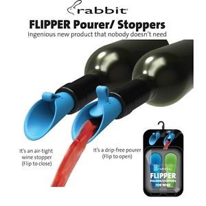 Rabbit Flipper Wine Pourers | Bottle Stoppers | Set of 2