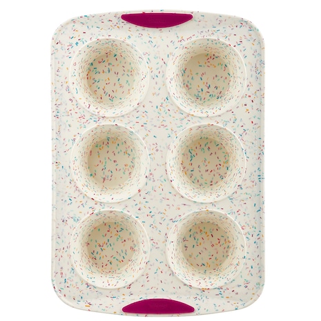 Structure Silicone 6 cup Jumbo Muffin Pan | Confetti