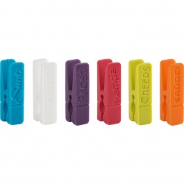 Silicone Clothespin Wine Charms | Set of 6