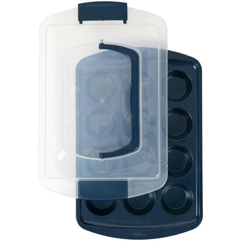 Diamond-Infused Non-Stick Navy Blue Muffin and Cupcake Pan