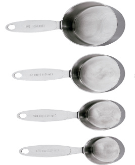 Cuisipro 4pc Measuring Cup Set | Stainless Steel